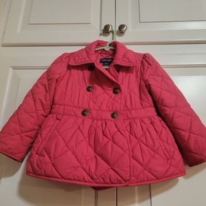 Ralph Lauren Girls Quilted Double-Breasted Puffer Jacket in Pink